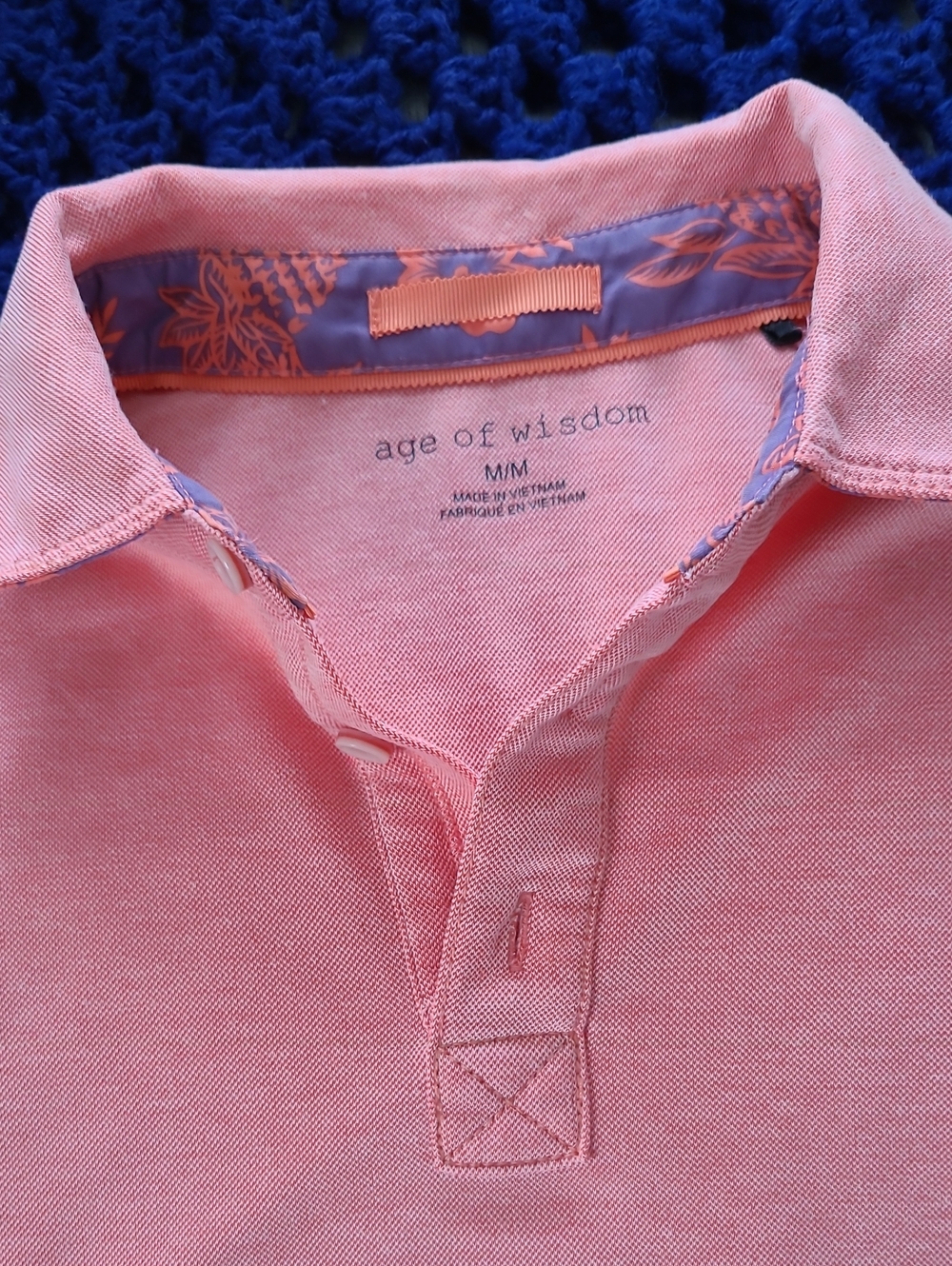 Age of Wisdom Men's Coral Pink Polo Shirt